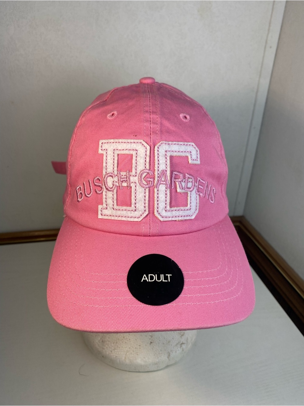 Busch Gardens Pink Retro Tourist Strapback Baseball Cap Hat